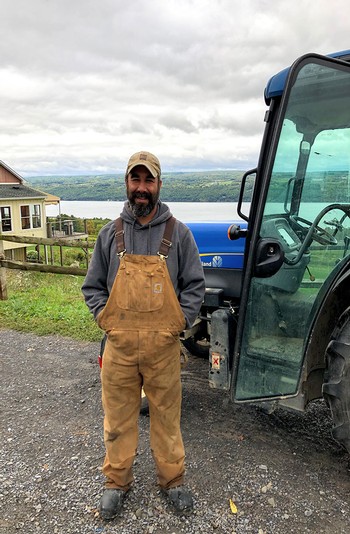 Vineyard Manager, Chris King with a tractor