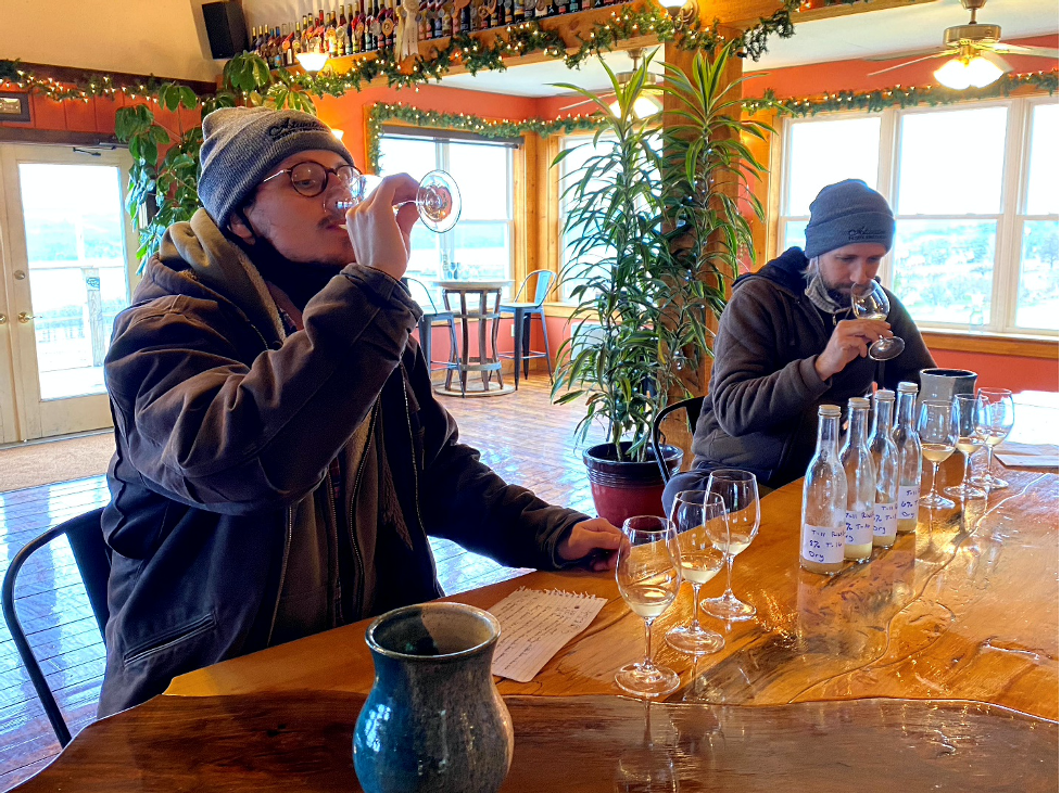 Wine tasting blending trials.